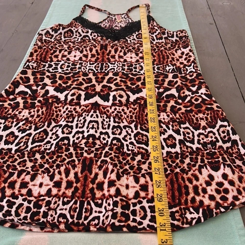 Eva Castillo Leopard Print Lace Racerback Slip Nightgown S - Picture 9 of 11